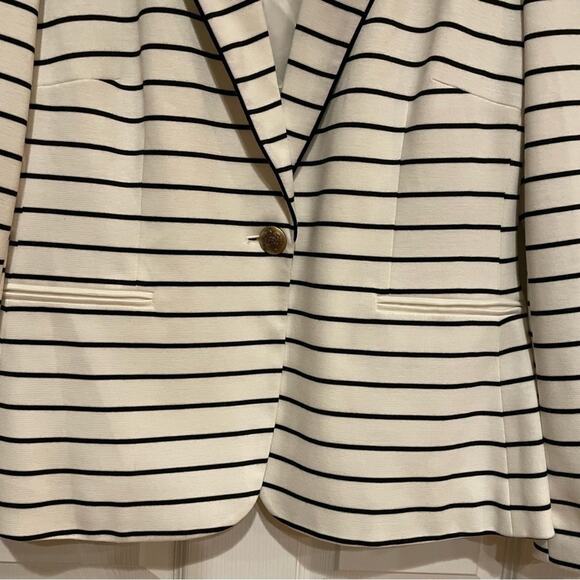 JM Studio Blazer Jacket Women's Size 18 Striped Career Office Casual Stretch Top - Picture 5 of 10